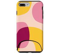Mid Century Modern Circles Geometric Pink Yellow Shapes Carcasa para iPhone 7 Plus/8 Plus