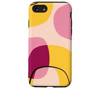 Mid Century Modern Circles Geometric Pink Yellow Shapes Carcasa para iPhone SE (2020) / 7/8