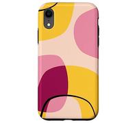 Mid Century Modern Circles Geometric Pink Yellow Shapes Carcasa para iPhone XR