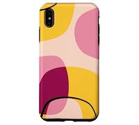 Mid Century Modern Circles Geometric Pink Yellow Shapes Carcasa para iPhone XS MAX