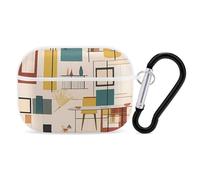 Mid Century Modern - Funda protectora para AirPods Pro con anillo de llavero de PC, funda protectora rígida para AirPods Pro 2nd para mujeres y hombres, funda de protección contra caídas completas