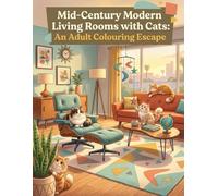 Mid-Century Modern Living Rooms with Cats: An Adult Colouring Escape