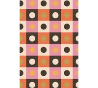 Mid-Century Modern Notebook: Retro Geometric Pattern Journal, 150 Lined Pages, 6 x 9 Inches (Orange & Pink)