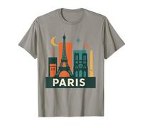 Mid Century Modern Paris Skyline Retro Camiseta