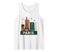 Mid Century Modern Paris Skyline Retro Camiseta sin Mangas