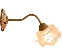 Mid Century Retro Wall Lamps Flower Shape Frosted Glass Shade Wall Sconces Gold Brass Wall Light for Bedroom Living Room Dinning Room