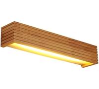Mid Century Vintage Solid Wood Wall Lamps Light Source Acrylic Wall Sconces Personality Wood Color Long Wall Light for Bar Background Wall Bedside Entrance Coffee Shop(35 * 8 * 8cm)