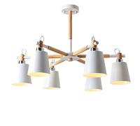 Mid Century Woodwork Pendant Light Nordic 's Room Sputnik Chandelier Color Metal Branches Hanging Lamp Ceiling Light Fixtures for Dining Room Bedroom Living Room (Color : White, Size : 6-lig