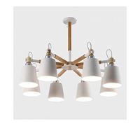 Mid Century Woodwork Pendant Light Nordic 's Room Sputnik Chandelier Color Metal Branches Hanging Lamp Ceiling Light Fixtures for Dining Room Bedroom Living Room (Color : White, Size : 8-lig