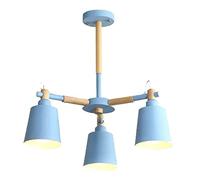 Mid Century Woodwork Pendant Light Nordic 's Room Sputnik Chandelier Color Metal Branches Hanging Lamp Ceiling Light Fixtures for Dining Room Bedroom Living Room (Color : Blue, Size : 3-Ligh