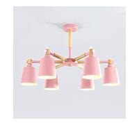 Mid Century Woodwork Pendant Light Nordic 's Room Sputnik Chandelier Color Metal Branches Hanging Lamp Ceiling Light Fixtures for Dining Room Bedroom Living Room (Color : Pink, Size : 6-Ligh