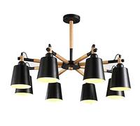 Mid Century Woodwork Pendant Light Nordic 's Room Sputnik Chandelier Color Metal Branches Hanging Lamp Ceiling Light Fixtures for Dining Room Bedroom Living Room (Color : Black, Size : 8-lig