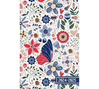 Mid Year Diary 2024-2025: 18 Month Weekly Agenda Organiser - 1 Week on Two Pages || Week to View Planner Dated from July 2024 to December 2025 || Small Size A5 - Floral Cover