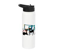 Midcentury Cats Mid Century Retro Atomic Age Space Kitten Stainless Steel Insulated Water Bottle