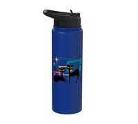 Midcentury Cats Mid Century Retro Atomic Age Space Kitten Stainless Steel Insulated Water Bottle