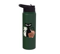 Midcentury Mid Century Cat Retro Atomic Age Modern Floral Stainless Steel Insulated Water Bottle