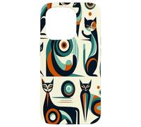 Midcentury Mid Century Cat Retro Atomic Age Space Modern Carcasa para iPhone 15 Pro