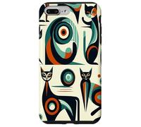 Midcentury Mid Century Cat Retro Atomic Age Space Modern Carcasa para iPhone 7 Plus/8 Plus