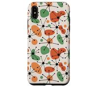 Midcentury Mid Century Modern Atomic Retro Beige Pattern Carcasa para iPhone XS MAX
