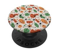 Midcentury Mid Century Modern Atomic Retro Beige Pattern PopSockets PopGrip Adhesivo