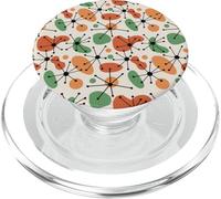Midcentury Mid Century Modern Atomic Retro Beige Pattern PopSockets PopGrip para MagSafe