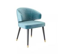 MidCentury - Silla de comedor tapizada moderna de terciopelo para cocina y tocador, sillón ergonómico para mujer, silla de esquina elegante (patas azules y negras)