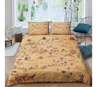 Middle Eastern Funda Edredon Microfibra de poliéster Juego de 3 Piezas Diseño 3D con Cremallera Middle Eastern Funda de Edredón incluye Funda de Almohada Suave for Adultos Super king（260x220cm）