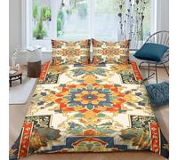 Middle Eastern Pattern Funda de Edredón Juego de Ropa de Cama de 3 Piezas Diseño 3D Middle Eastern patrón Funda Edredon Incluye Fundas de Almohada Suave for niños y niñas Double（200x200cm）