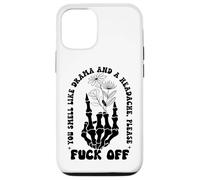 Middle Finger F Off You Smell Like Drama & Headache Go Away Carcasa para iPhone 12/12 Pro