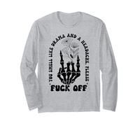 Middle Finger F Off You Smell Like Drama & Headache Go Away Manga Larga
