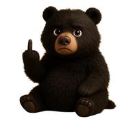 Middle Finger Plush, Conoce Al Escuadrón de Actitud: Pequeños Rebeldes de Felpa con SASS y Acurrucados, Bolsillo Black Bear