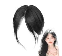 Middle Part Bangs - Clip-In Synthetic Hair Fringe Extension With Natural Look | Heat-Resistant Fake Bangs For Women Girls Wig Styling, Lightweight Soft Invisible Hairpiece For Daily Wear Or Cosplay