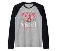 Middle Sister I'm The Reason We Have Rules Floral Butterfly Camiseta Manga Raglan