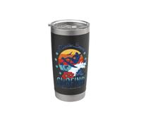 Middles Beach Surfing for Men Retro 70s Vintage Sunset Surf Vaso térmico de acero inoxidable de doble pared