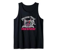 Mide Dos Veces jurando repetidamente costurera Entusiasta de la Costura Camiseta sin Mangas