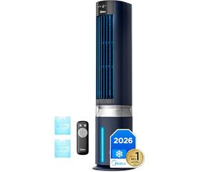 MIDEA Climatizador Evaporativo Portátil 3 en 1 Capacidad 7L y Mando a Distancia | Ventilador de Agua, Enfriador de Aire, Humidificador, 6 Velocidades, 5 Modos, Temporizador 12H, Oscilación 85º, con IA