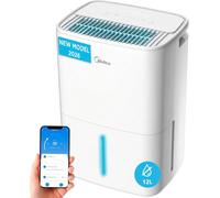 MIDEA Deshumidificador de Humedad Silencioso 12L/Dia | App/Wifi | 35 m2 | Deshumificadores para Humedades en Habitación con Depósito Extraible - Deshumificador Electrico Pequeño Bajo Consumo 300W