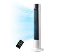 Midea FZ10-19BRA - Ventilador de torre con motor de cobre resistente, suministro de aire interior, mando a distancia, temporizador de 7 horas, pantalla táctil y panel de control, tres modos y tres