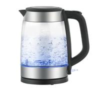 Midea - Hervidor de cristal de 1,7 l, sin BPA | Vidrio borosilicato, base de 360°, filtro antical extraíble, iluminación interior LED, apagado automático