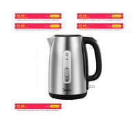 Midea Kettle Acero inoxidable 1,7 L, Hervidor sin BPA, Función de ebullición rápida de 2200 W, MKE17M1ADS-S. Gris/plata