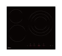 Midea MCH522T219K0 - Placa Vitrocerámica de 60 Cm 3 Zonas Control Táctil Negro