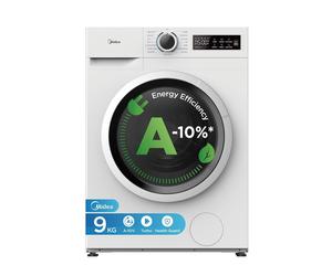 MIDEA MF110W90BA10WIT Lavadora 9KG 1400 RPM Vapor 15 Programas Clase A-10%