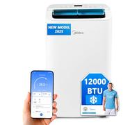 MIDEA Pingüino Aire Acondicionado Portátil 3 en 1 | 3000 Frigorías / 12000 BTU | Air conditioner Silencioso 43m2 - Deshumidificador Ventilador Climatizador 3500 W - 4 modalidades con kit de ventana