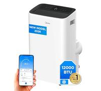 MIDEA Pingüino Aire Acondicionado Portátil 4 en 1 | 3000 Frigorías/12.000 BTU con Control por App | Climatizador y Deshumidificador hasta 35m2 - Modo Sleep, Mando a Distancia | Incluye kit de ventana