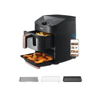 Midea Smart Freidora de Aire Double Stack 11L, Doble Cesta Vertical, Compatible inteligente WiFi y Alexa, Diseño para Ahorrar Más Espacio, 8 Programas Automáticos para 3-8 personas, 2400W