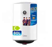 MIDEA Termo Eléctrico 80 litros, 1500 W, 80,5 x 45 cm, Depósito de Titanio | Termostato Ajustable, Kit Instalación, Anticorrosión, Calentador de Agua Eléctrico Vertical con Protección Sobrecalentamiento