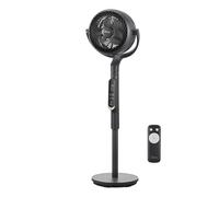 Midea Ventilador de pie con 6 aspas Turbo FG18-26XRDSE (BL), motor DC silencioso, 15 velocidades y 4 modos, oscilación 135°, temporizador 24h, altura regulable 78-110 cm