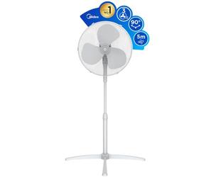 Midea Ventilador de Pie de 3 Velocidades - Ventilador Silencioso con Oscilación 90º y Altura Ajustable - Ventiladores de Pie con Flujo de Aire Potente 40m3/min, Ligero y Fácil transporte - 1 unidad