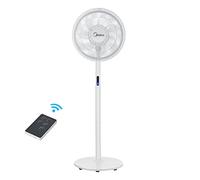 Midea Ventilador de pie S8, ventilador silencioso con mando a distancia, 7 aspas, nivel turbo, temporizador de 8 horas, 8 niveles de velocidad, función de oscilación de 85°, 38 dB, ventilador de pie