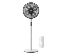 Midea Ventilador silencioso de pie FS35-26XRDSE (BW) Motor DC, 8 aspas, 9 niveles de velocidad, oscilación 85°, temporizador de 9 horas, altura ajustable